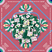 Tuiles de Mahjong Américain Vert Racing Luxe Moderne avec Tapis Imprimé Rose Rouge Paon 800x800mm, Ensemble de Poker en Acrylique
