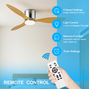 C097 Ventilateur de plafond moderne à led avec lumière et télécommande Ventilateur de plafond de 42 et 52 pouces Lampe ABS Ventilateur de plafond à 3 pales et lumière pour le salon - Product Image 6