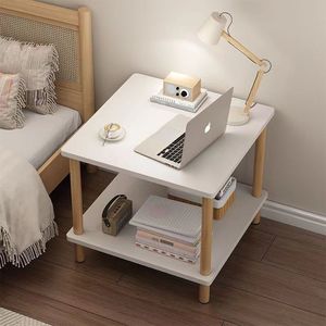 Mesita de Noche Moderna Minimalista con Estante de Almacenamiento para Dormitorio, Diseño con Superficie de Madera Pequeña - Product Image 4