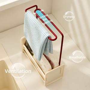 Support d'évier de cuisine créatif pour éponge, brosse à vaisselle, torchon de nettoyage, avec plateau d'égouttage amovible - Product Image 6