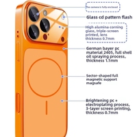 Casing Kaca AG untuk iPhone 18 Pro Max, Warna Merah Ceri Baru Casing Ponsel Magnetik untuk iPhone 18 Pro Max 17 16 15 14 12 11