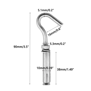 Anclaje de manguito tipo C o tipo O de acero inoxidable y acero al carbono, color plateado, marca Sardis/OEM, M6-M12, sujetador de construcción extraíble - Product Image 1