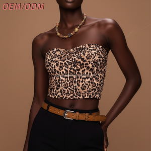 Quần Áo Các Nhà Sản Xuất Tùy Chỉnh Thời Trang Leopard In Bodycon Tops Của Phụ Nữ Sexy Bọc Ngực Treo Crop Ống Tops Cho Mùa Hè - Product Image 1