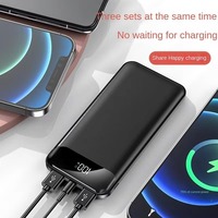 Banco de Energía con Múltiples Puertos USB, 10000 mAh, 5 V, 2.1 A, Pantalla Digital, Batería de Carga Rápida para Teléfono, Estación de Carga