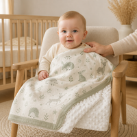 Couverture bébé en peluche double face personnalisée Hongbo avec dos à pois, impression OEM ODM pour les couvertures de chambre d'enfant