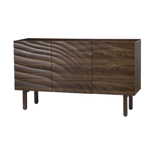 Aparador de madera de inspiración antigua, tallado a mano con motivos decorativos y amplio espacio de almacenamiento para comedor. - Product Image 1