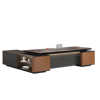 Usine de meubles commerciaux personnalisé haut de gamme Design moderne en forme de L directeur mangeoire PDG patron bureau exécutif ensemble de Table de bureau