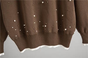 Conjunto Feminino de Saia e Suéter de Tricô Casual Solto de Outono com Design Sólido, Manga Longa, 2 Peças, Tecido de Lã Penteada Anti-Pilling - Product Image 6