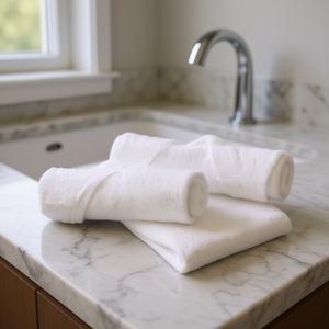 Serviettes de toilette Pullman 100% coton peigné, rectangulaires, tissées, pour usage domestique - Product Image 2