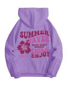 Sudadera con capucha con cordón de manga larga Unisex de estilo vintage, estampado de letras, poliéster/algodón para la temporada de otoño - Product Image 2