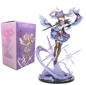 ลดกระหน่ำหุ่นอะนิเมะ26ซม. <span class=keywords><strong>Genshin</strong></span> <span class=keywords><strong>Impact</strong></span> <span class=keywords><strong>Keqing</strong></span> Swing ดาบตั้งได้โมเดลของเล่นชุดสะสมของเล่นเดสก์ท็อปของเล่นพีวีซี - Product Image 1