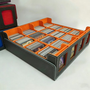 Factory Wholesale PU Leather <b>Large</b> Capacity Deck <b>Box</b> Custom Logo Magnetic Cover Detachable Design for TCG Games Card Collection - Product Image 1
