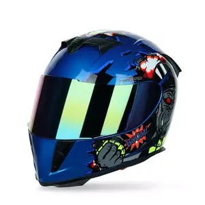 Factory Hot-Selling Popular Design Doppel linse Bunter Vollgesichts-Motorrad helm