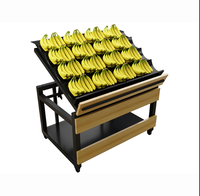 Vente au détail supermarché magasin épicerie en bois métal conception produire Type 3/4/5 couches étape banane Riser présentoir étagère