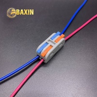 Mini conducteur levier-écrous 1-1/2-2/3-3/2-4/3-6P connecteurs de fil enfichables compacts Contacts en cuivre Applications d'alimentation en matériau en nylon