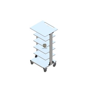 Conception moderne d'utilisation hospitalière Mobilier métallique Tablette médicale mobile de chevet Chariot avec support de moniteur Panier pour centre commercial et atelier - Product Image 4