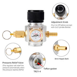 Home Brew Beer <strong>Gas</strong> Line Assembly,5/16" PVC <strong>Gas</strong> Carbonation <strong>Hose</strong>,0-90psi Co2 Regulator With Ball Lock&amp;Clamps for Co2 <strong>Gas</strong> <strong>Bottle</strong> - Product Image 3
