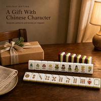 Tuiles de Mahjong en Acrylique Personnalisées, Modernes et Luxueuses, Thème de Noël, Portables, Résistantes à l'Eau, Écologiques, pour les Divertissements de Fête