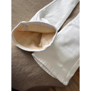 Jeans évasés blancs pour femmes, automne et hiver, nouvelle <span class=keywords><strong>doublure</strong></span> en laine, taille haute, coupe slim, jambe large, respirant - Product Image 4