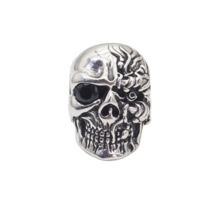 Bague Design pour hommes, bijoux Punk en forme <span class=keywords><strong>de</strong></span> crâne en argent 925, 1 pièce - Product Image 1