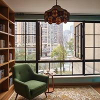 Fenêtre à battant moderne de luxe à pont thermique en verre trempé pour appartement, sur mesure haut de gamme