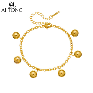 Pulsera de <span class=keywords><strong>Bolas</strong></span> Redondas de Acero Inoxidable Chapada en Oro Personalizada, Joyería de Lujo <span class=keywords><strong>para</strong></span> Mujer, Regalos Diarios Personalizados al por Mayor - Product Image 6