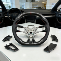 Encuentra un Volante de Fibra de Carbono con Rayas Azules Personalizadas Similares al Original para Ford Mustang GT 2015-2025, Volante para el Interior del Automóvil