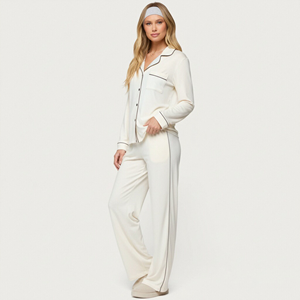 Conjunto de Pijama de Seda para Mujer de Alta Calidad, Ecológico, Lujoso y Cómodo, 100% Seda, Mangas <span class=keywords><strong>Largas</strong></span> - Product Image 3