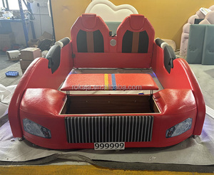 Lits pour enfants populaires en forme de voiture <span class=keywords><strong>avec</strong></span> <span class=keywords><strong>rangement</strong></span>, <span class=keywords><strong>lit</strong></span> multifonctionnel en forme de dessin animé pour enfants, <span class=keywords><strong>lit</strong></span> souple en bois et cuir de style américain, ensemble de <span class=keywords><strong>lit</strong></span> pour petite voiture - Product Image 6