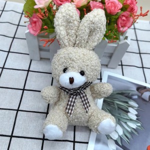 Hot Selling Cartoon <b>Mini</b> Rabbit Teddy Keychain Fluffy Stuffed Animals Bear Keyring Pendant Furry Purse <b>Backpack</b> Wedding Decor - Product Image 4