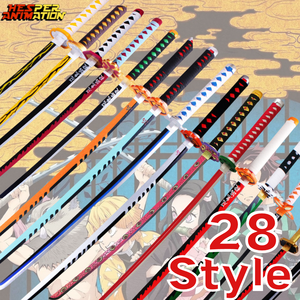 104ซม.28สไตล์Demon Slayerดาบไม้Kimetsuไม่มีYaiba Agatsuma Zenitsu Tanjiro Katana Zenitsuอะนิเมะของเล่นดาบKatana