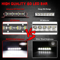 Barre lumineuse LED NAOEVO 6D/12D 60W/120W/180W pour Land Cruiser Accord 4X4 Véhicules tout-terrain Niva Lada ATV Camion