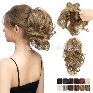 Pince à cheveux en soie haute température Zhejiang P026 pour queue de cheval <span class=keywords><strong>courte</strong></span>, boucles désordonnées en fibres chimiques réglables pour femmes - Product Image 2