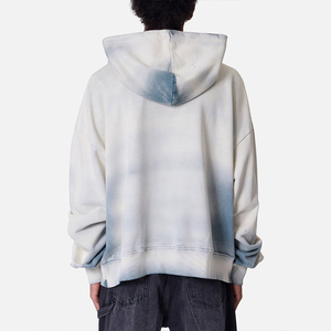 Custom Breathable Cotton Washed Distressed Hoodie Men's Hip Hop Oversized Hoodie Street Wear Design Factory Wholesale - Product Image 5