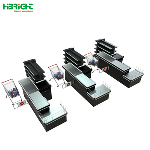 Highbright Modern Combined Cashier <b>Counter</b> with Display Rack for Supermarket & Grocery Stores - Product Image 3