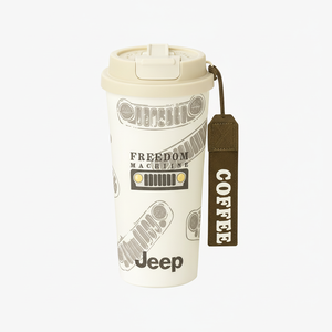 Jeep JP500 500ml isolato tazza da viaggio in acciaio inox Design classico con coperchio cinturino portatile per bevande calde o fredde - Product Image 1