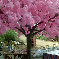 Pohon Bunga Sakura Buatan Realistis Tinggi 250cm dari Fiberglass+Kain, Ukuran Dapat Disesuaikan, Tahan Lama, Mewah, Modern, Ramah Lingkungan