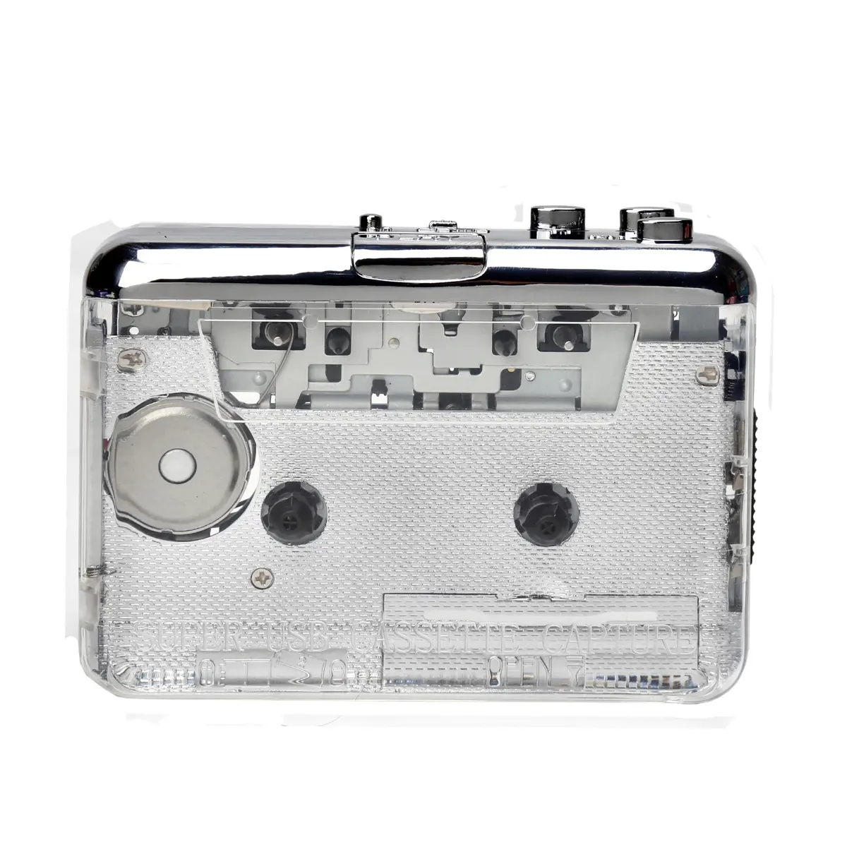 Custodia trasparente lettore cassette portatile nastro per convertitore audio MP3