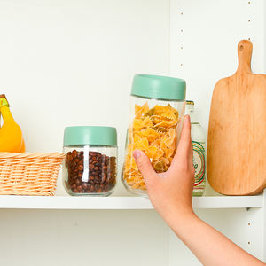 Lüks saklama kavanozları mutfak cam gıda kahve saklama kabı kavanoz seti ile büyüteç hava Tigtht yapışan kapak - Product Image 3