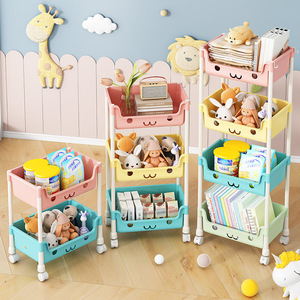 Carrito de almacenamiento de varios niveles con ruedas, de plástico, de 5 capas, para juguetes, libros, organizador móvil para niños, para uso doméstico. - Product Image 3