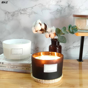 Luxury 12 oz 14 oz Black Empty Other Glass <strong>Candle</strong> Holders <strong>Lanterns</strong> <strong>Candle</strong> Jars with Lids for <strong>Candle</strong> Making - Product Image 2