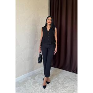 Pantalones de Vestir Negros de Cintura Alta para Mujer, Antiarrugas, al por Mayor - Product Image 4