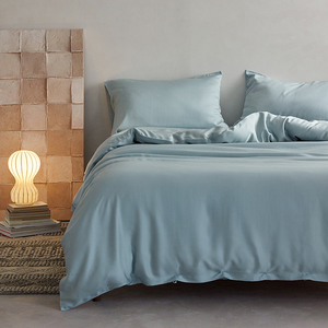 थोक 100% प्रकृति लिम्सेल बेड शीट अनुकूलन योग्य 100% नरम किंग रानी सुपर किंग कवर सेट 4 पीसी सांस लेने योग्य बांस फाइबर - Product Image 2