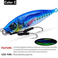 Leurre de pêche OEM 1 pièce coloré à lancer lent avec finition holographique pour la pêche en eau salée et douce, pour maquereau et bar.
