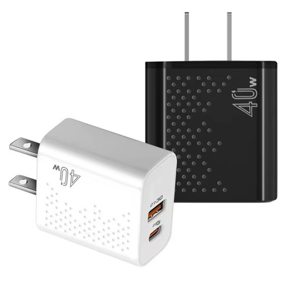 40W USB C Phone Charger Fast Charging Dual Ports PD USB Wall Charger QC4.0 Power Adapter for Phone 16 15 Xiaomi Huawei