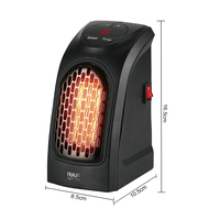 Chauffage électrique RAF R.1415 400W, mini radiateur d'appoint, design ignifuge, ventilateur à chauffage rapide avec minuterie, appareil électroménager