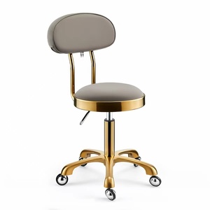Tabouret de salon pivotant avec roulettes – Tabouret rond réglable en hauteur pour coiffeurs, techniciens en ongles et salons de beauté - Product Image 1