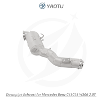 Tuyau d'échappement droit en acier inoxydable 304 avec catalyseur et bouclier thermique pour Mercedes Benz C43 et C63