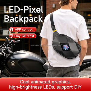 Bolso bandolera con pantalla LED programable por APP, para viajes al aire libre, ciclismo, bolso de pecho LED, bolso de hombro para motocicleta, reflectante nocturno, USB 5V - Product Image 2