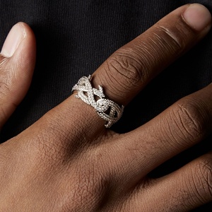 Bague en argent sterling 925 sertie de moissanite VVS, style hip-hop, avec certificat GRA, vente en gros de bijoux fins - Product Image 4